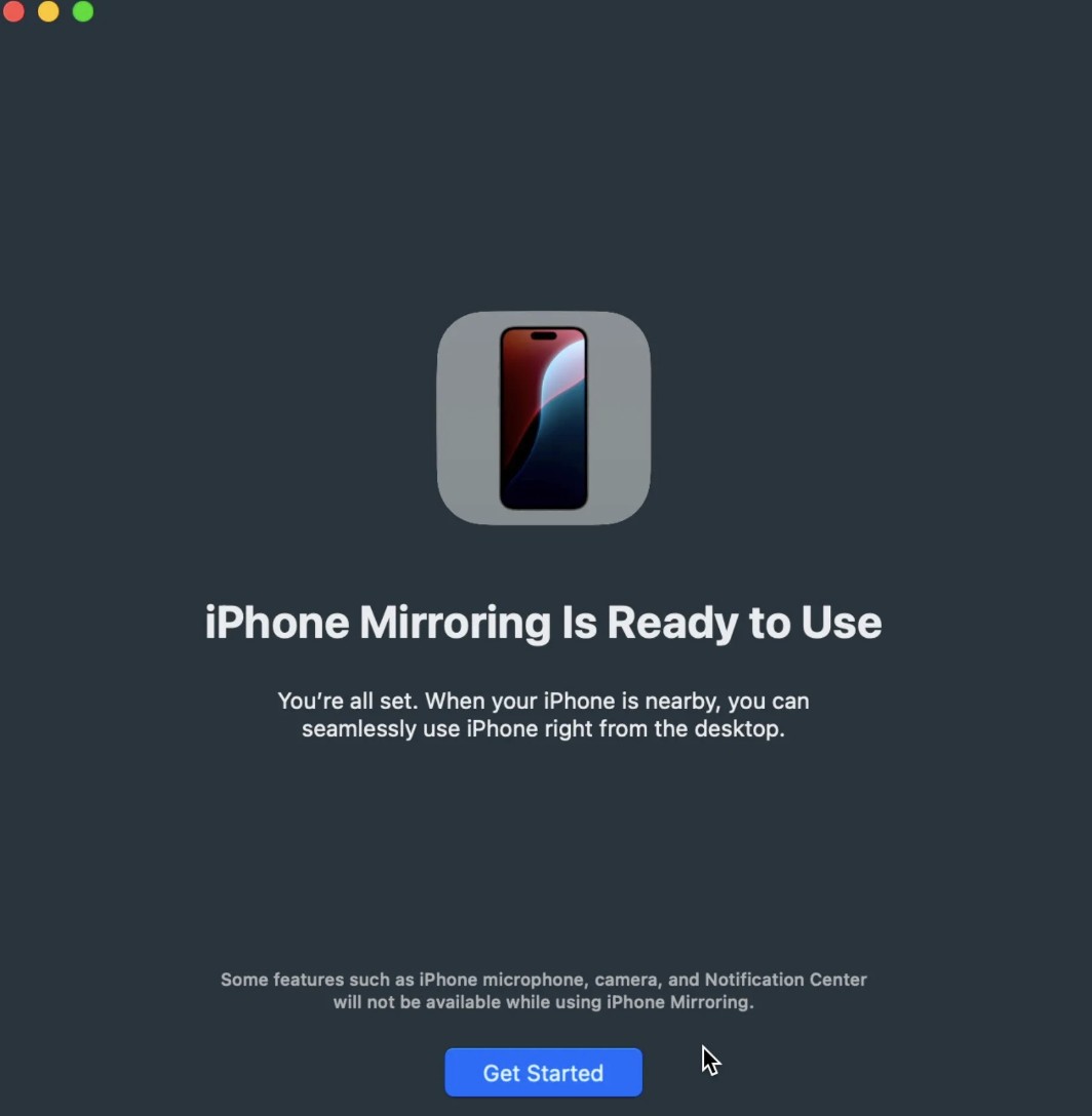 iPhone Mirroring app