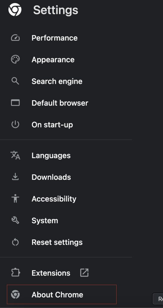 Update Chrome to the Latest Version