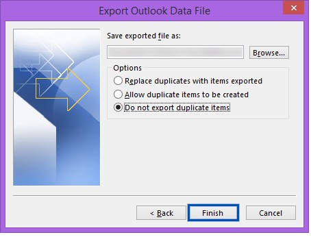 Do not export duplicate items 